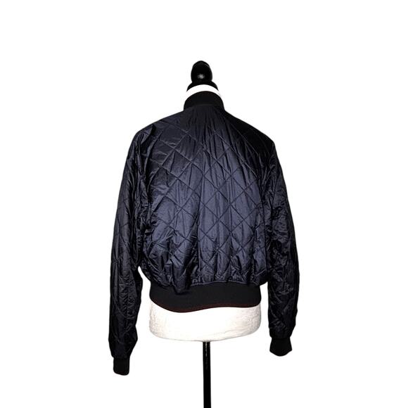 Vince Reversible Bomber Jacket Maroon Navy Blue Size Medium - Picture 6 of 13